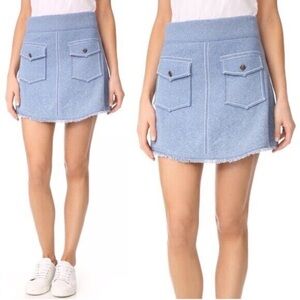 10 Crosby Derek Lam  Frayed ALine Cotton Knit Skirt🆕
